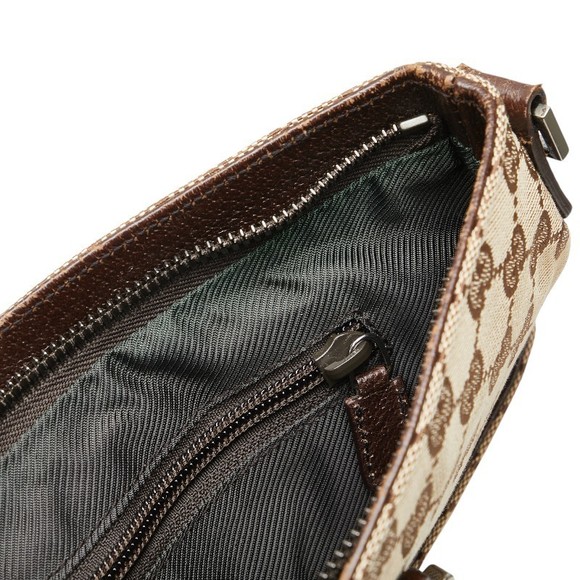 Gucci GG Canvas Shoulder Bag Tote Beige Brown Leather - Picture 5 of 8